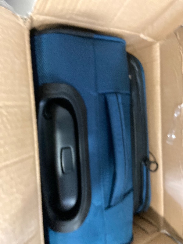 Photo 1 of KROSER Softside Expandable Carry On Luggage with Spinner Wheels & Built-in TSA Lock, Durable Suitcase Rolling Luggage with USB Port, Carry-On 20-Inch, Haze Blue