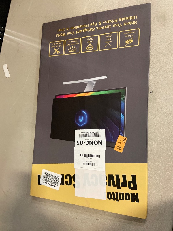 Photo 1 of Magnetic Invisible Hidden Design Computer Privacy Screen Filter 24 Inch for Frameless Monitor 16:9 Aspect Ratio, Removable Anti Glare Blue Light Protector, Double Sided Reversible Eye Care 24in Film
