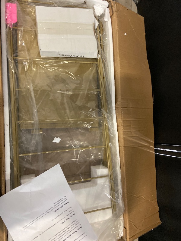 Photo 1 of Himix 6 Tier Foldable Storage Shelves, Expandable Folding Bookshelf with Wheels, Changeable into 2 Shelf Units, Collapsible Adjustable Storage Rack Metal Shelves for Garage Kitchen, Basement, Gold