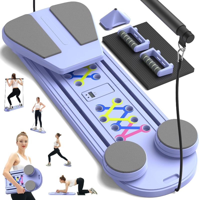 Photo 1 of Pilates Board,Foldable Pilates Reformer Sets with Timer,Multifunctional Abdominal Pilates Board for Home Workout Equipment,Portable Ab Board Trainer Pilates Exercise Machine, Pilates Board for Women