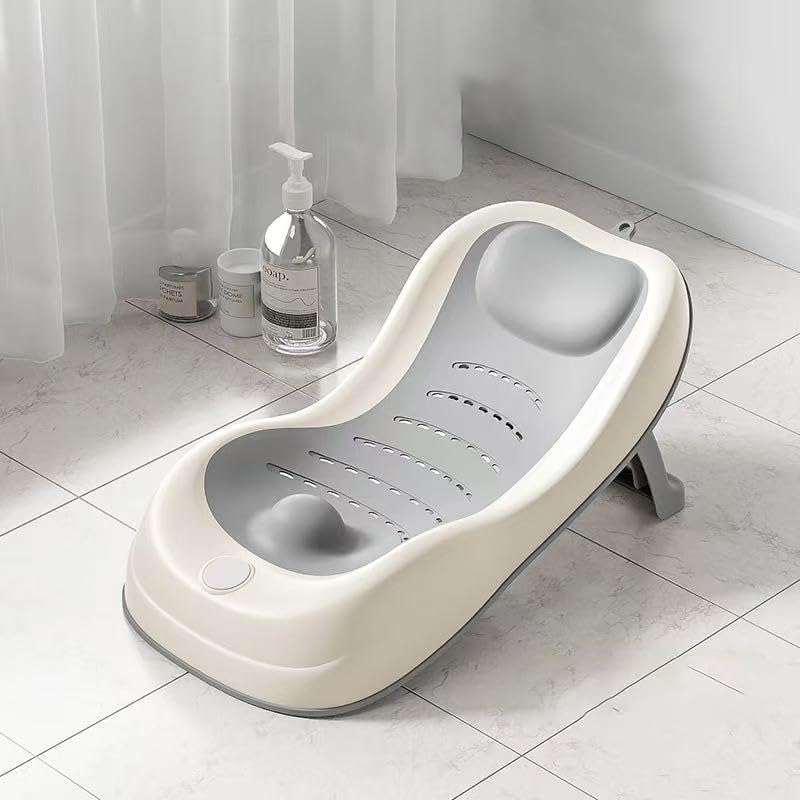 Photo 1 of PandaEar Baby Bath Support, Foldable Infant Bathtub for Newborn Babies 0-6 Months, Soft Sink Baby Bath Tub (Grey)