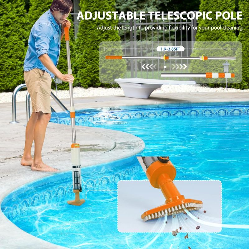 Photo 1 of 4 in 1 Cordless Rechargeable Small Pool Vacuum spa hot tub 90 Mins Running Time, 12 Gallons/Min Powerful Suction