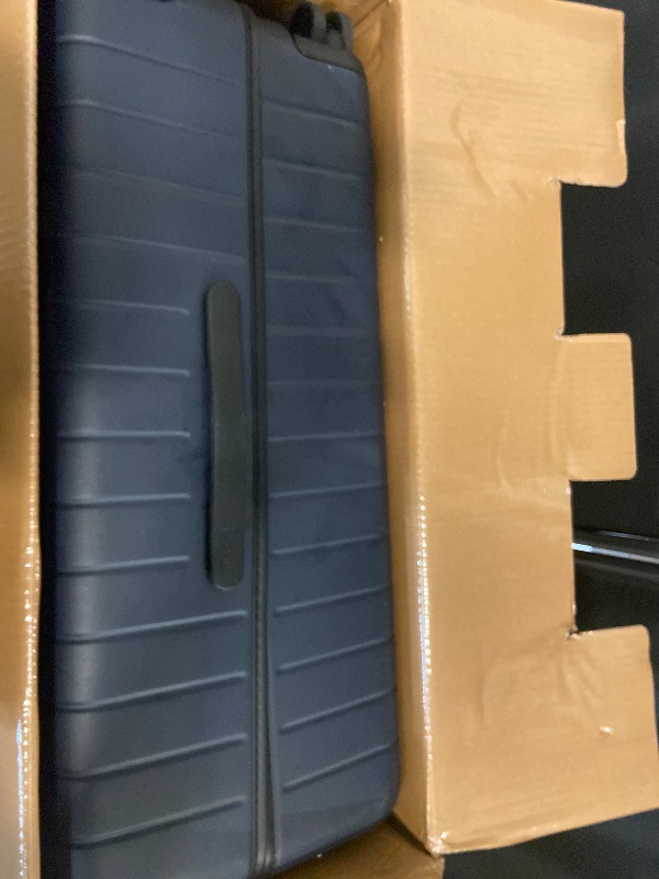 Photo 1 of Away Large Checked Luggage, 29 Inch Hardside Suitcase with Spinner Wheels, Lightweight & Durable, TSA Lock, Navy Blue