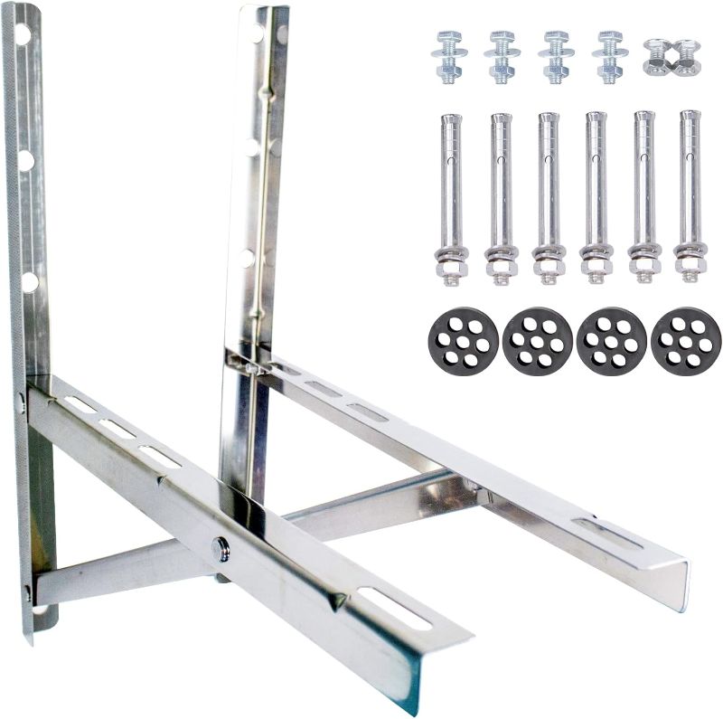 Photo 1 of Wall Mounting Bracket for 9000-24000 BTU Condenser?Ac Support Brackets Rust Free Stainless Steel for Mini Split Air Conditioner Heat Pump Systems. (Small 9000-24000BTU)