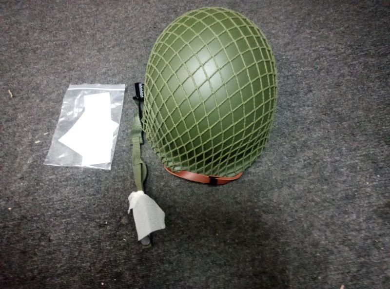 Photo 1 of (replica) WW2 WWII US M1 Helmet Fixed Bale with Chin Strap WWII Style Double Shells Reproduction