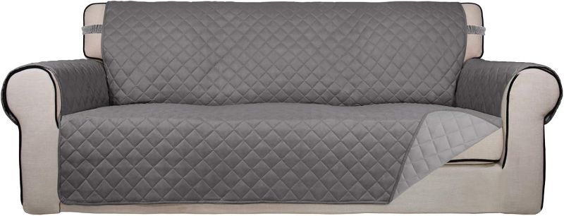 Photo 1 of PureFit Reversible Quilted Sofa Cover, Water Resistant Slipcover Furniture Protector, Washable Couch Cover with Non Slip and Elastic Straps for Kids, Dogs, Pets (Sofa, Gray/Light Gray)