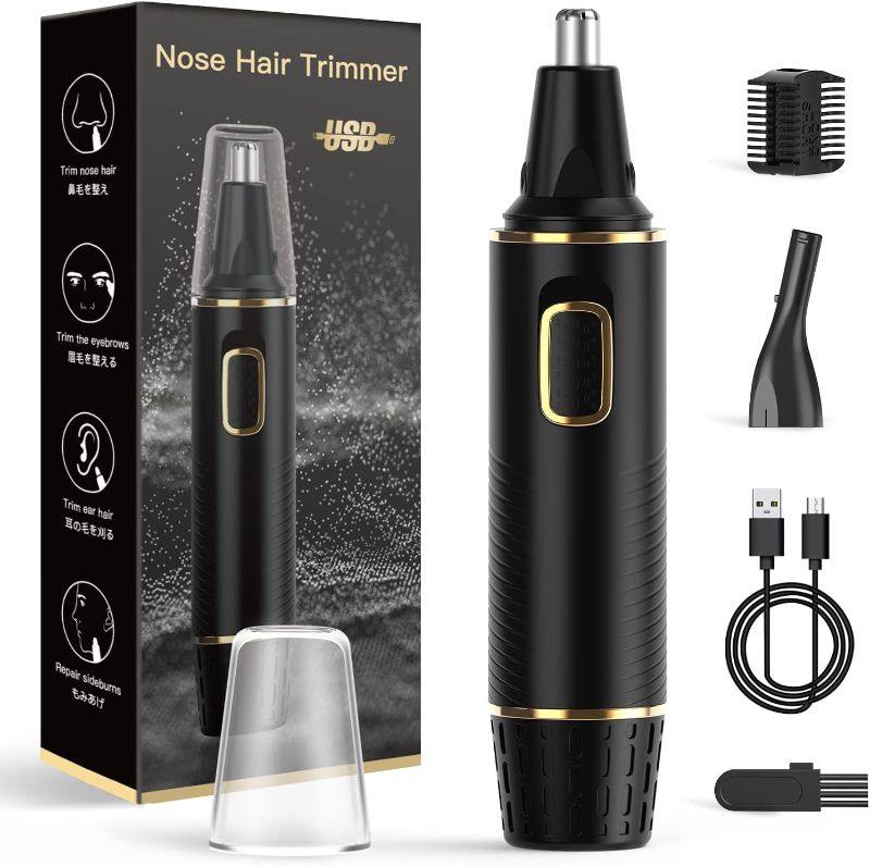 Photo 1 of Nose Hair Trimmer for Men, 2025 Painless USB Rechargeable Nose Hair Trimmer, Ear and Nose Hair Trimmer for Men, Professional Facial Hair Trimmer with IPX7 Waterproof Dual Edge Blades
