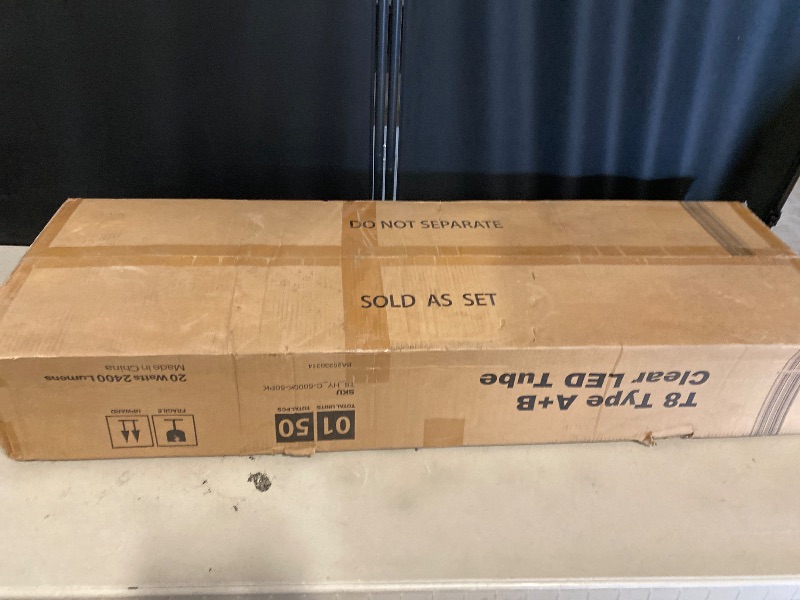 Photo 1 of Sunco 50 Pack T8 LED Bulbs 4 Foot, Tube Light Bulbs Ballast Bypass, 48 Inch Fluorescent Replacement, 2200 LM, 18W, 5000K Daylight, Single Ended Power, Type B, Frosted Lens UL.