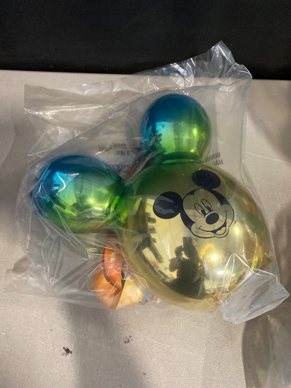 Photo 1 of Disney Balloon Mickey Head Popcorn Bucket Metallic Blue Green Gold Ombre