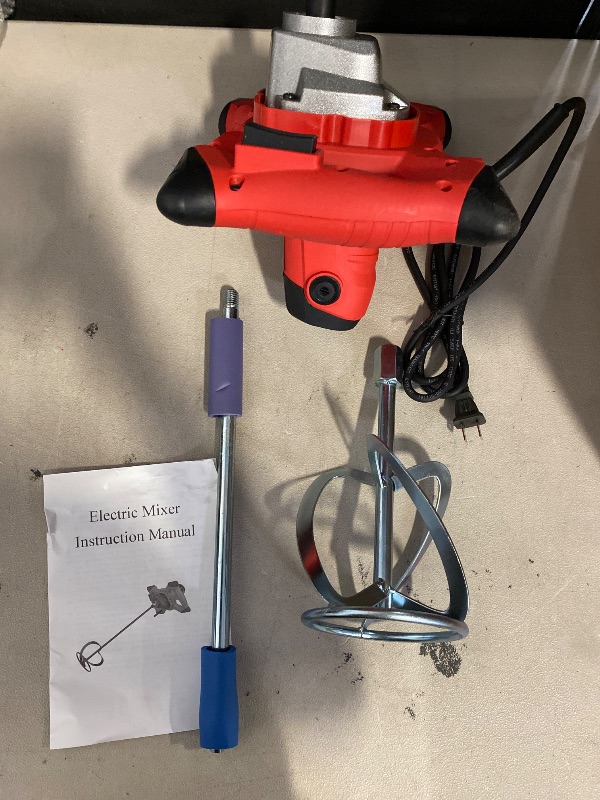Photo 1 of Cement Mixer, 2100W Electric Concrete Mixer with 6 Speed, 110V Handheld Mud Mixer for Motar,Paint, Grout, Plaster, Thinset,Fodder Stirring Tool