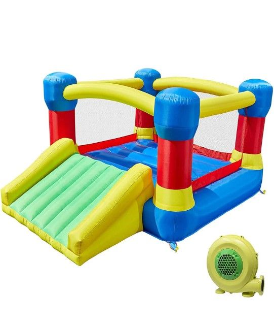 Photo 1 of TURFEE Kids Bounce House with Slide Inflatable Jump Bouncer Indoor Outdoor