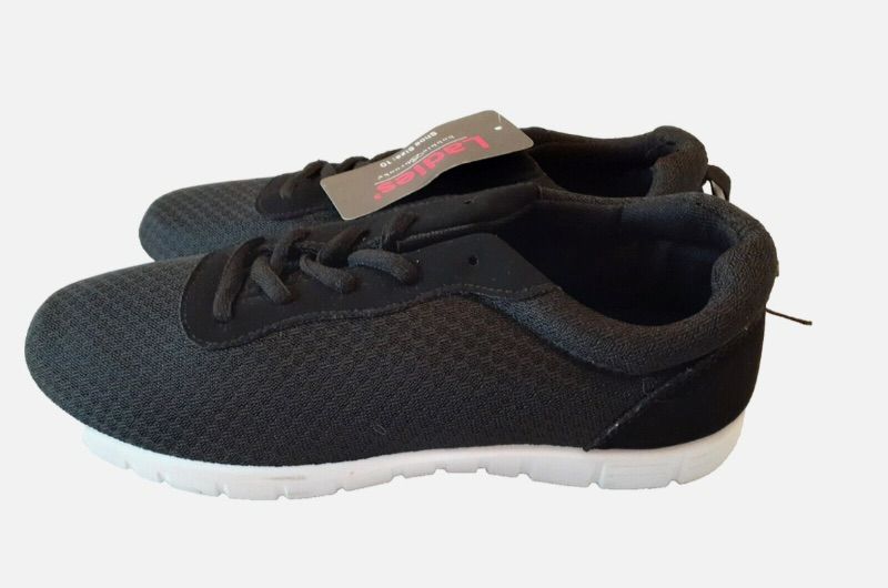Photo 1 of Size 10 Women's Bobbie Brooks Black Fabric Tennis Shoes 