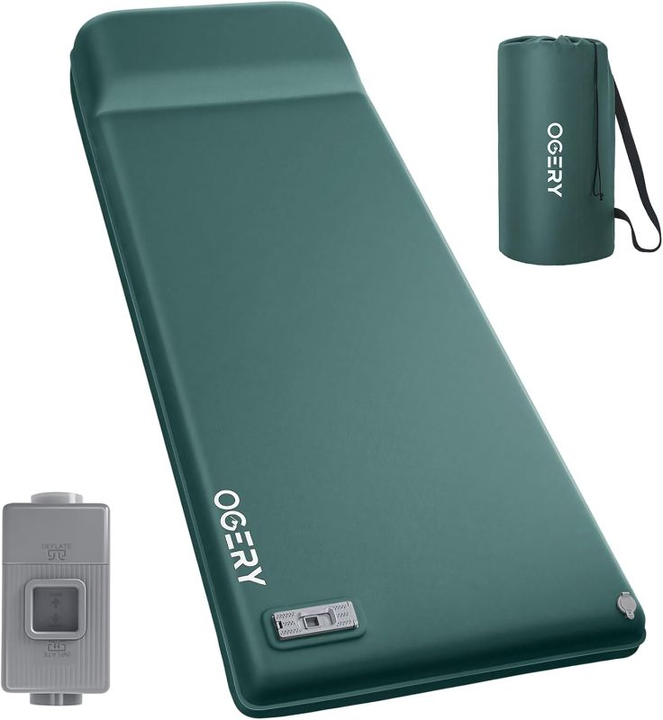 Photo 1 of Self Inflating Sleeping Pad with Electric Pump, 3.15" Ultra-Thick Memory Foam Camping Pad, 4 Season Camping Mattress Pad with Built-in Pillow, Camping Essentials Gear for Tent Travel Car