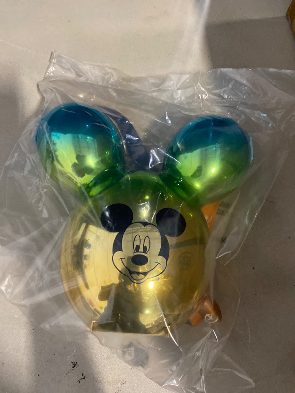 Photo 1 of Disney Balloon Mickey Head Popcorn Bucket Metallic Blue Green Gold Ombre