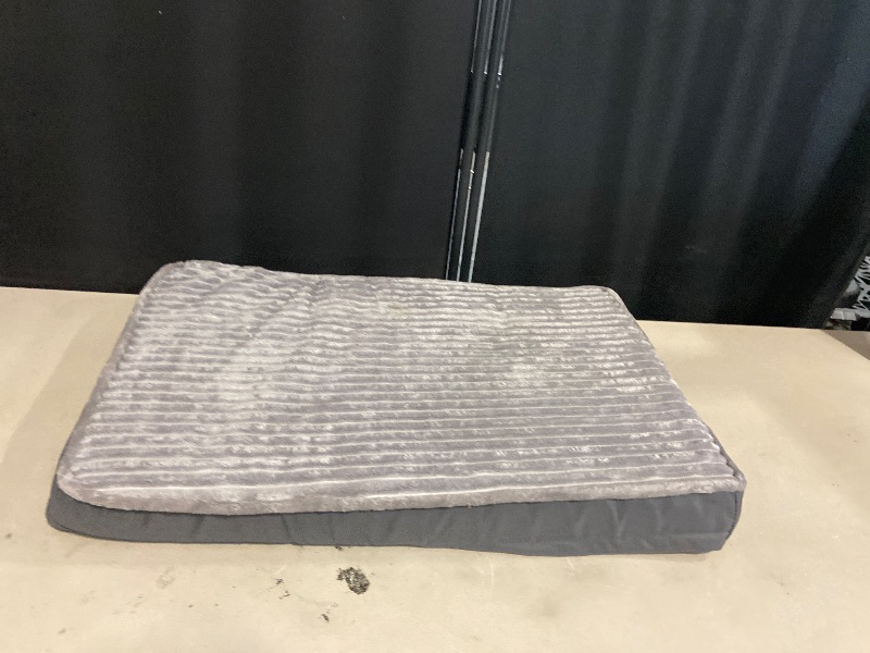 Photo 1 of OhGeni Orthopedic Waterproof & Machine Washable Dog Bed for Small Pets, Suitable for Crates, Cat Mat with 25D Egg Crate Foam, Non-Slip Bottom & Removable Cover, 24 Inches(Gray)