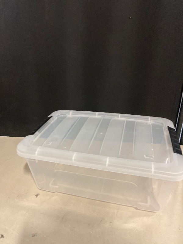 Photo 1 of for 5 Qt./1.25 Gal. Plastic Storage Box with Latching Lid in Clear