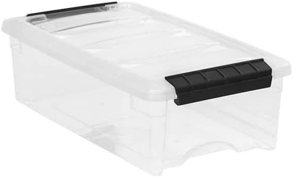 Photo 1 of for 5 Qt./1.25 Gal. Plastic Storage Box with Latching Lid in Clear