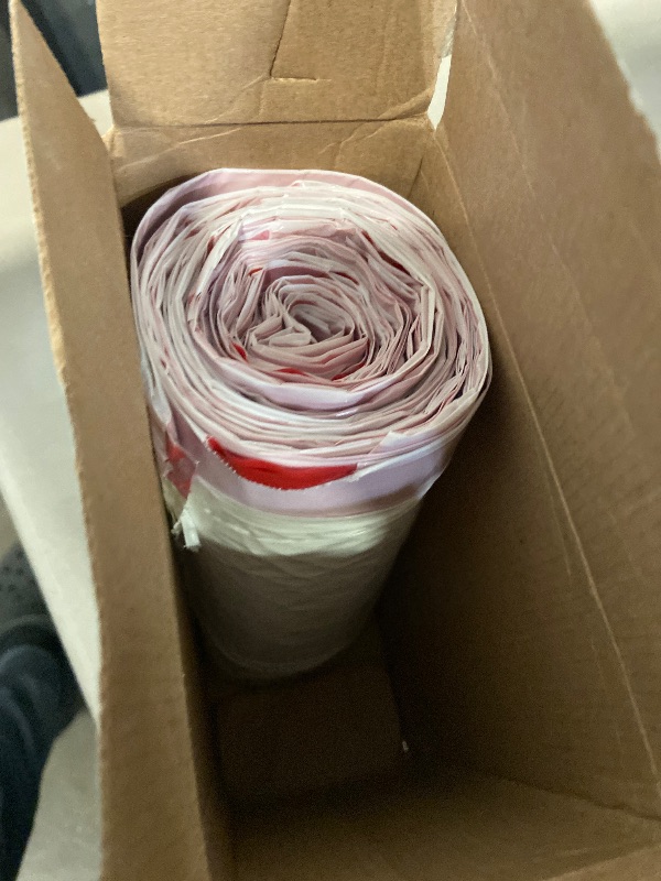 Photo 1 of Amazon Basics 13 Gallon Tall Kitchen Drawstring Trash Bags, Clean Fresh Scent, 10% Post Consumer Recycled, 80 count