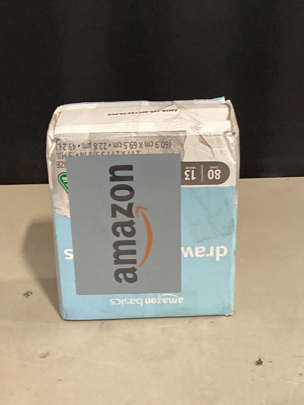 Photo 1 of Amazon Basics 13 Gallon Tall Kitchen Drawstring Trash Bags, Clean Fresh Scent, 10% Post Consumer Recycled, 80 count