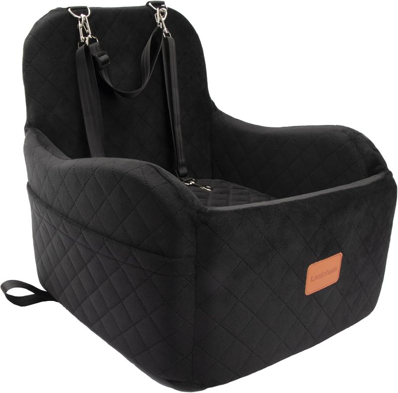 Photo 1 of Dog Booster Car Seat for Small/Medium Dogs Up to 35lbs,Elevated Cushion Fits in Front/Back Seat,Fully Detachable and Washable,2 Storage Pockets & Dog Leashes,Easy to Install(Black,Medium)