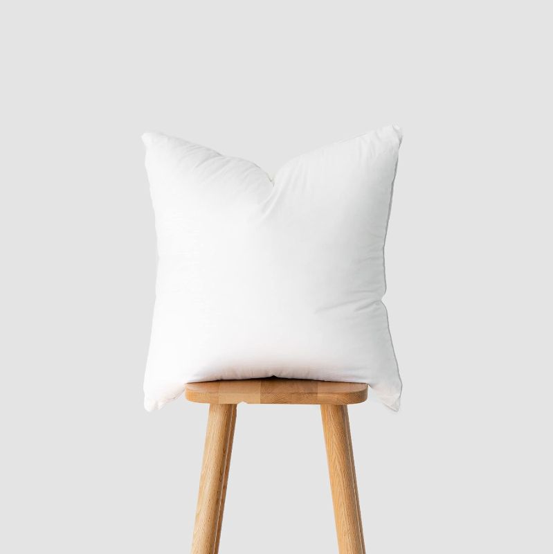 Photo 1 of Hofdeco Premium Throw Pillow Insert, 20"x20" (for Cover Size 18"x18") Water Resistant Synthetic Down Alternative Sham Stuffer for Patio, Bench, Garden, White
