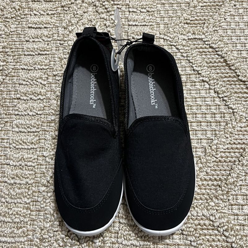 Photo 1 of Bobbie Brooks Stretch Slip-on Athletic Shoes Womens Size 8 Black NEW