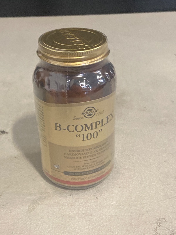 Photo 1 of Solgar B-Complex "100", 100 Vegetable Capsules - Nervous System Support - Supports Energy Metabolism - Non-GMO, Vegan, Gluten Free, Dairy Free, Kosher - 100 Servings