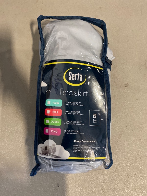 Photo 1 of (Q) SERTA Modern Solid Bed Skirt, Hotel Quality Dust Ruffle with 13 Inch Drop, Machine Washable, Queen, Light Grey
