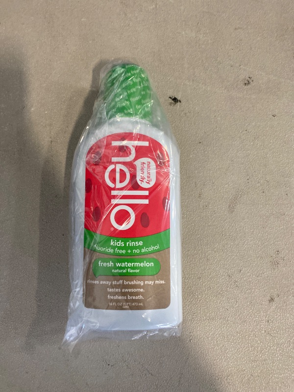 Photo 1 of HELLO Kids Watermelon Fluoride Free Rinse, 16 FZ