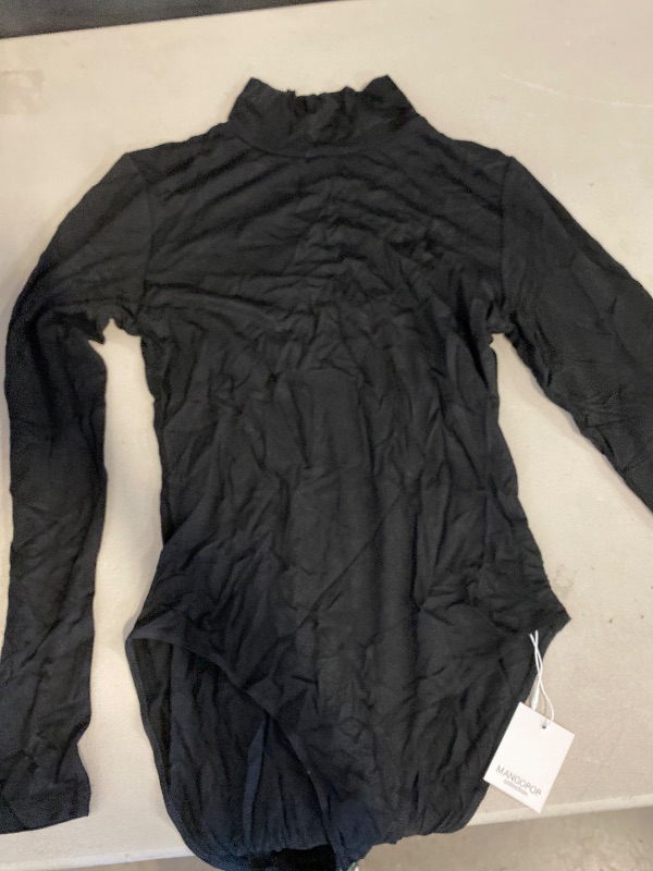 Photo 1 of Size M MANGOPOP Women's Mock Turtle Neck Long Sleeve Tops Bodysuit Jumpsuit