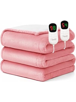 Photo 1 of Homemate Electric Heated Blanket King Size - 100"x90" Heating Blanket King Size Dual Control 1/2/4/6/8 Hours Auto-Off 10 Heat Level Over-Heat Protection Flannel Sherpa ETL Certification