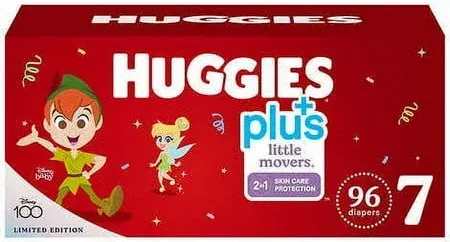 Photo 1 of Huggies Little Movers Baby Diapers, Size 7 (41+ Pounds), 96 Count