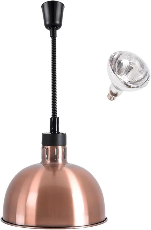 Photo 1 of Hanging Food Heat Lamp Overhead Food Lamp Warmer Food Light (Dia 29CM(Copper))