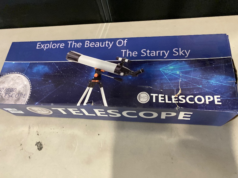 Photo 1 of Telescope for Adults High Powered 90mm Aperture 800mm(32X-240X),Refractor Telescopes for Astronomy Beginners with AZ Mount Tripod,Phone Adapter,Carry Bag