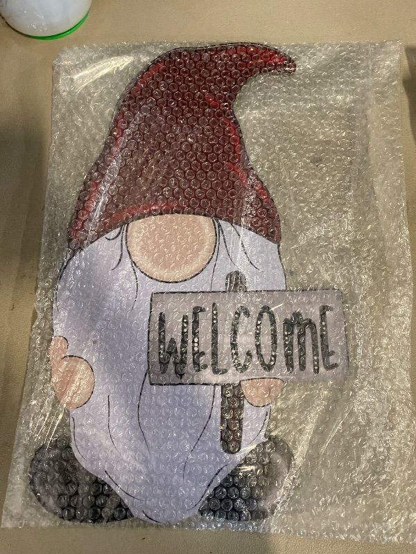 Photo 1 of Interchangeable Gnome Decor Signs - Gnome Welcome Sign, Holiday/Seasonal Decorations for Front Door - Wooden Decorative Magnets