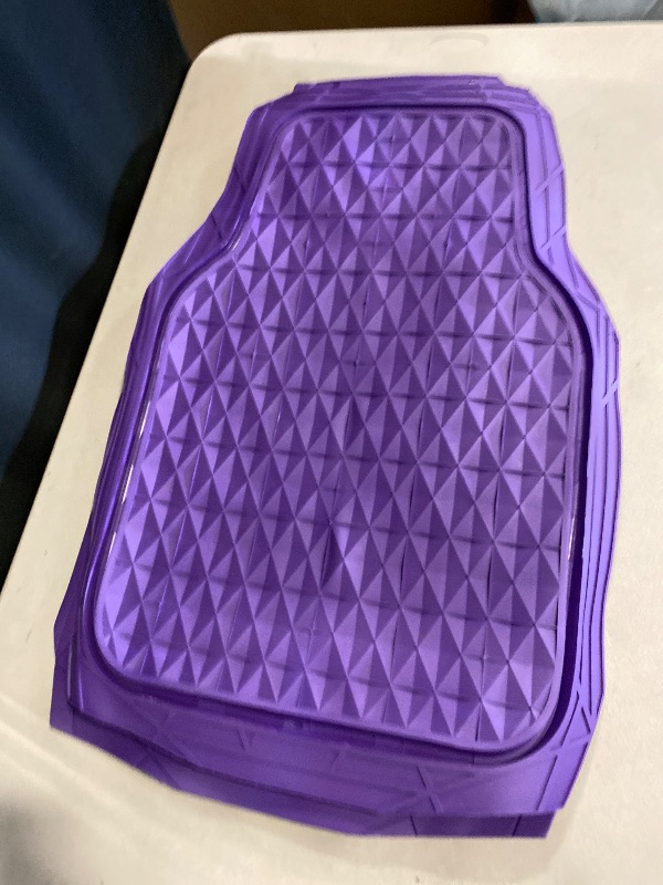 Photo 1 of CAR PASS Heavy Duty Rubber Purple Car Floor Mats & Cargo Liners, Deep Dish All-Weather Trunk Mats Durable Anti-Slip 3D Rhombus Waterproof Trim to Fit Liner Universal Fit Auto,Sedan,SUV,Truck, Purple