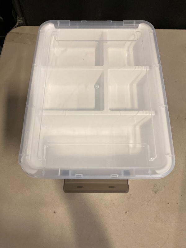 Photo 1 of Citylife 17 QT Plastic Storage Box with Removable Tray Craft Organizers and Storage Clear Storage Container for Organizing Bead, Tool, Sewing, Playdoh