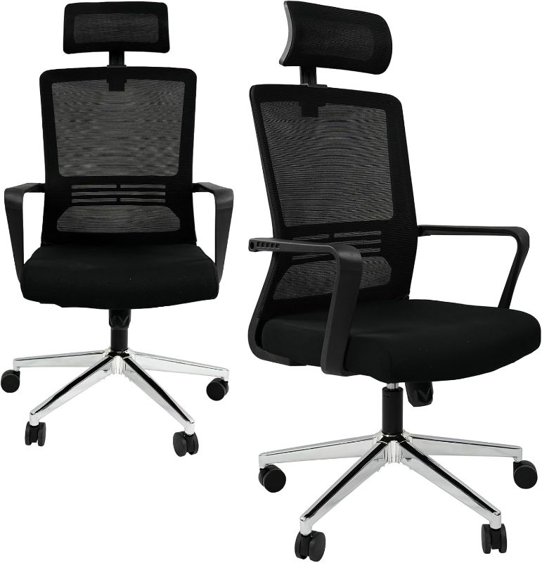 Photo 1 of Ergonomic Office Chair,High Back Desk Chair with 3 Gear Tilting Backrest and Adjustable Headrest,400lbs Weight Capacity Integrated Metal Base with Swivel Wheels,Comfort Breathable Mesh