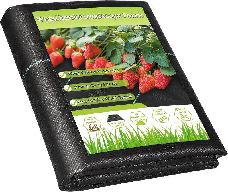 Photo 1 of 3ftx50ft  Barrier Fabric Heavy Duty, Gardening Landscape Fabric Cover Mat, Durable Weed Control Fabric for Garden Bed Cover, Landscaping, Commercial Driveway, Underlayment Use (3x50FT-3.2OZ)
