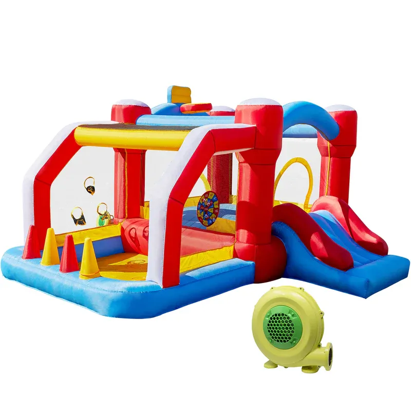 Photo 1 of TURFEE Inflatable Bouncer with Play Area and Slide Including Sports Ball Blower for Kids Outdoor Play