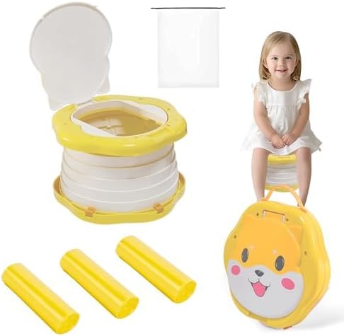 Photo 1 of SunnySmile Travel Potty for Toddler,Portable Toilet for Kids?Potty Training Toilet Seat ?Applicable to Travel?Camping, Outdoor, Indoor?With 45 Potty Bags?Cartoon Design, Children Will Like it More
