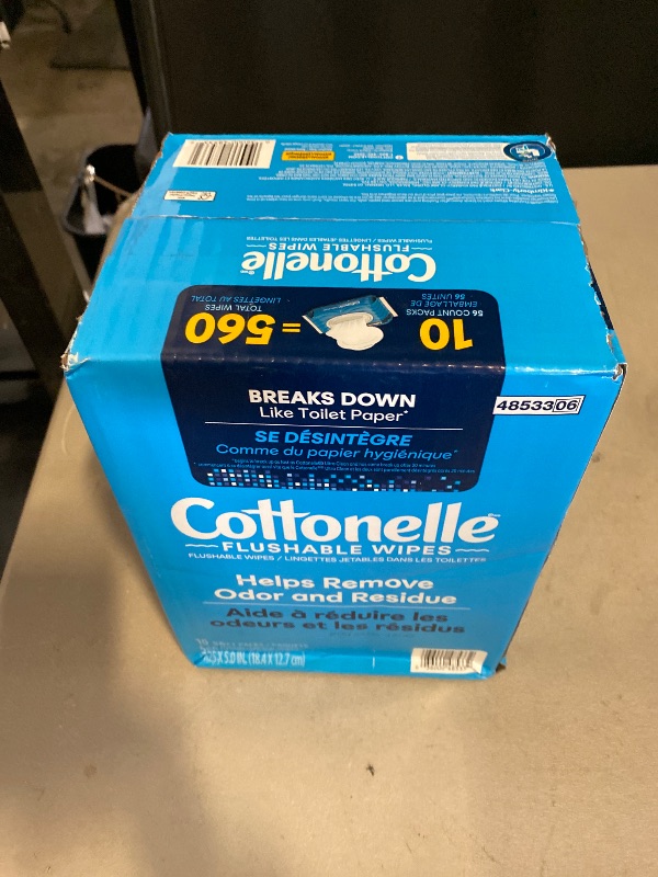 Photo 1 of Cottonelle Freshfeel Flushable Wet Wipes - One Box of 560 Wipes (10 Packs of 56 Pieces)