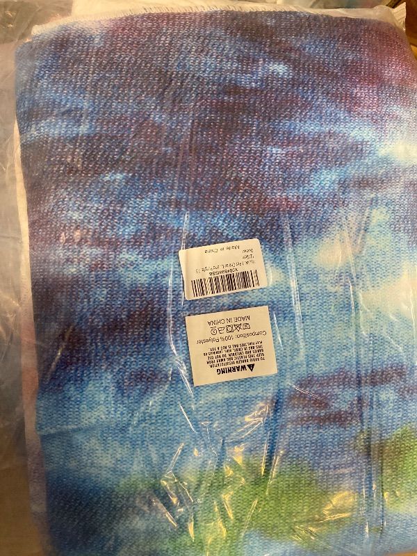 Photo 1 of Lounge Chair Towel Cover, (Pack of 2), Beach Chair Cover with Pockets, Pool Chair Covers for Outdoor Beach Furniture Sun Lounger, No Sliding, 85 X 30 in, Tiedye Blue Purple