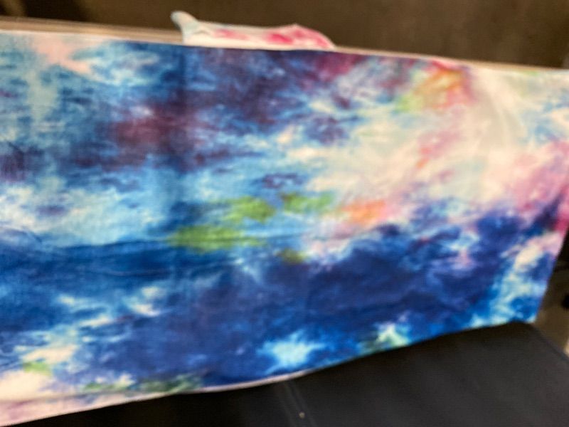Photo 1 of Lounge Chair Towel Cover, (Pack of 2), Beach Chair Cover with Pockets, Pool Chair Covers for Outdoor Beach Furniture Sun Lounger, No Sliding, 85 X 30 in, Tiedye Blue Purple