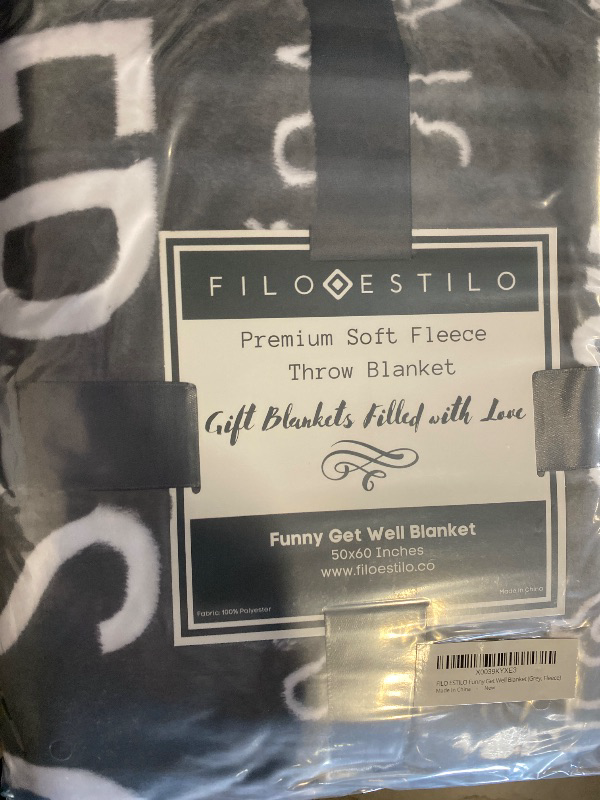 Photo 1 of FILO ESTILO Funny Get Well Soon Gifts for Women or Men, Funny Healing Blanket, Post Surgery Gifts, Fun Recovery Presents for Sick Friends, Cheer Up and Feel Better Gifts for Women (Grey)