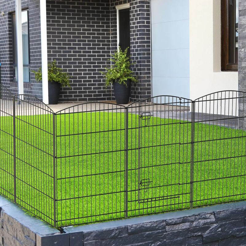 Photo 1 of INJOPEXI Decorative Garden Fence 6 Panels 13ft (L)×36in (H) Animal Barrier Fences with 5 Panels + 1 Gate, No Dig Garden Fencing Rustproof Metal Wire Temporary Rabbit Dog Fence for Patio Outdoor Yard