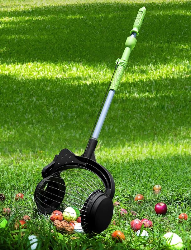 Photo 1 of Nut Gatherer for Walnuts with 1.8-Gallon Capacity, No-Bend Emptying Design?Acorn Picker Upper Roller Suitable for 1.2"-3.6" Walnuts,Chestnuts, Fallen Apples & Tennis Balls(No Small Acorns)