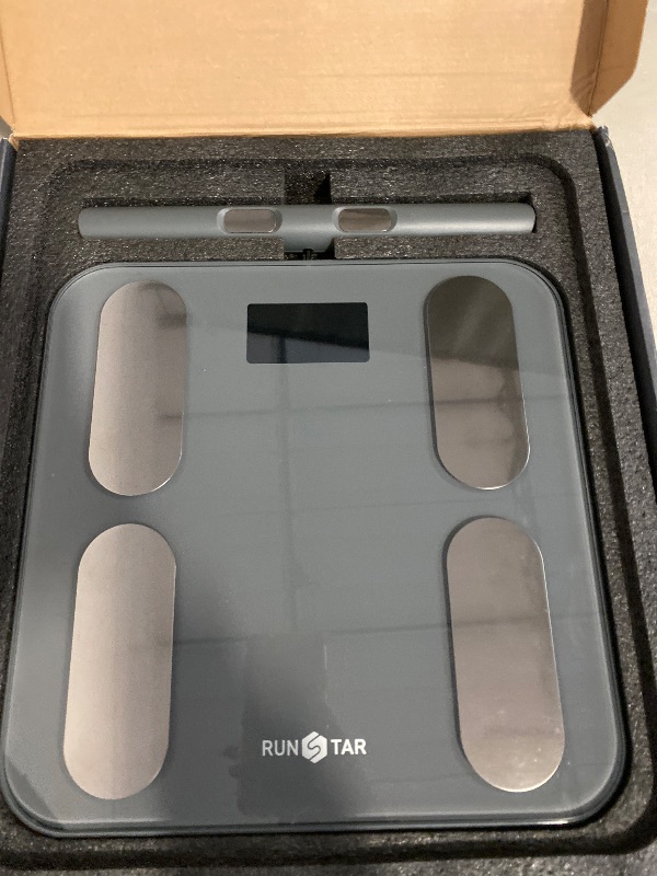 Photo 1 of RunStar Digital Bathroom Scale for Body Weight, Body Fat, BMI 28 Measurements, Innovative 8-Electrode Smart Scales FSA&HSA Eligible with Voice Prompt Function High Accurate Bluetooth Weight Machine