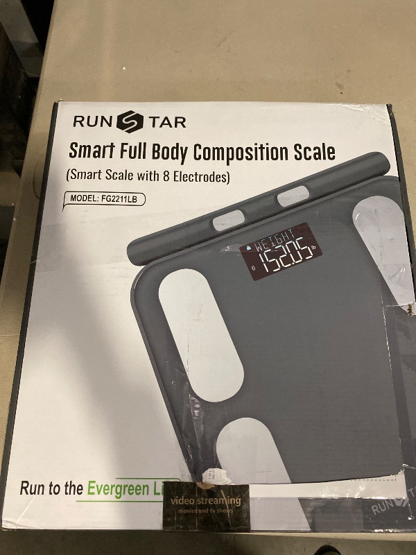 Photo 1 of RunStar Digital Bathroom Scale for Body Weight, Body Fat, BMI 28 Measurements, Innovative 8-Electrode Smart Scales FSA&HSA Eligible with Voice Prompt Function High Accurate Bluetooth Weight Machine