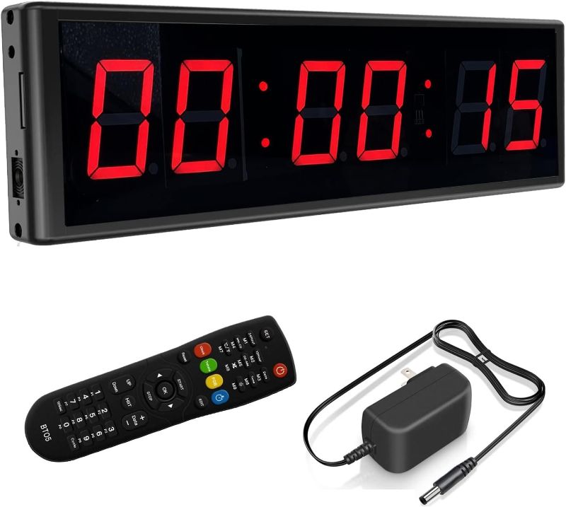Photo 1 of LED Digital Countdown Wall Clock Fitness Timer Stopwatch for Gym (2.3inch Digital High)